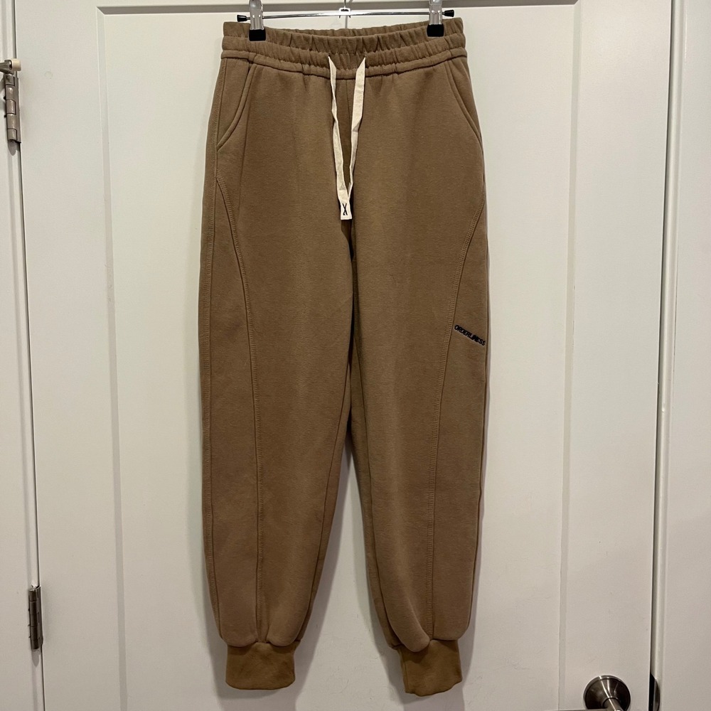 Fear of God Essentials Tan Sweatpants Joggers Orderliness Graphic Mens Small